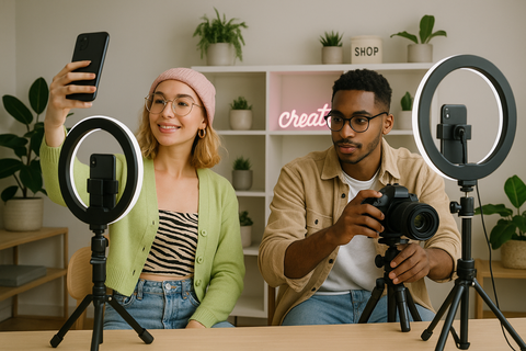 girl and guy as influencers online